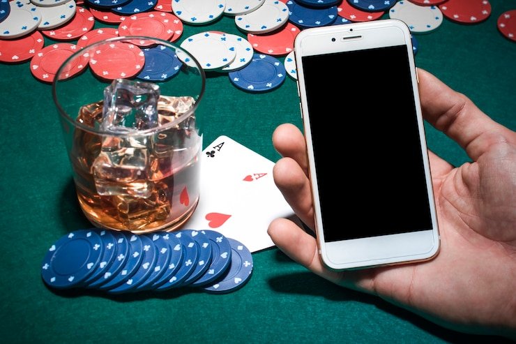 Tampilan game kasino langsung baccarat dengan dealer dan opsi taruhan real-time